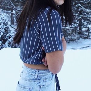PACSUN cropped blue top